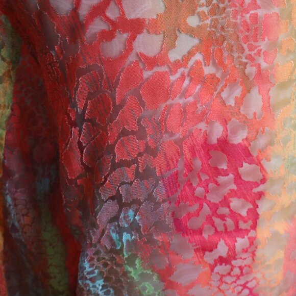 Toni Morgan Women's Size L Semi-Sheer Front Button Jacket Colorful NWOT - Picture 6 of 9